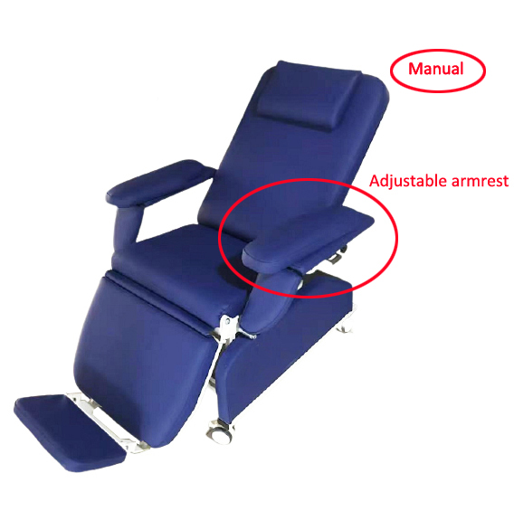 Manual Dialysis Chair with adjustable armrest