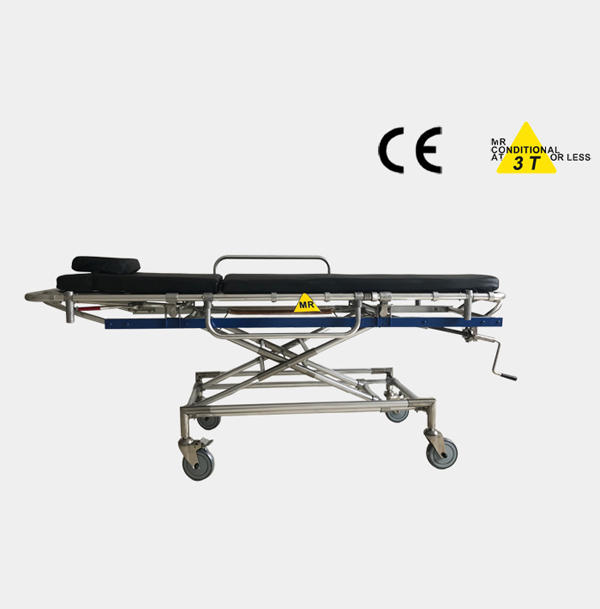 MRI compatible stretcher trolley/ height adjustable/ for 1.5T and 3.0T