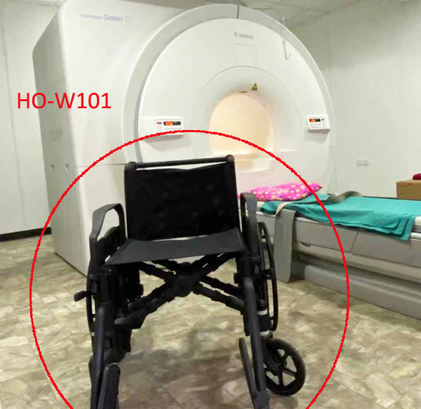 China MRI compatible wheelchair / plastic material/ suitable for 3.0T MR room