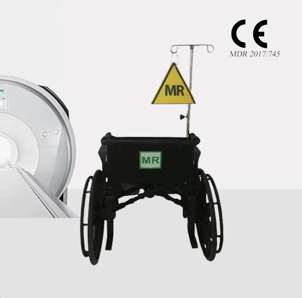 Non-magnetic wheelchair for X-ray room use / suitable for 7.0T MR equipment