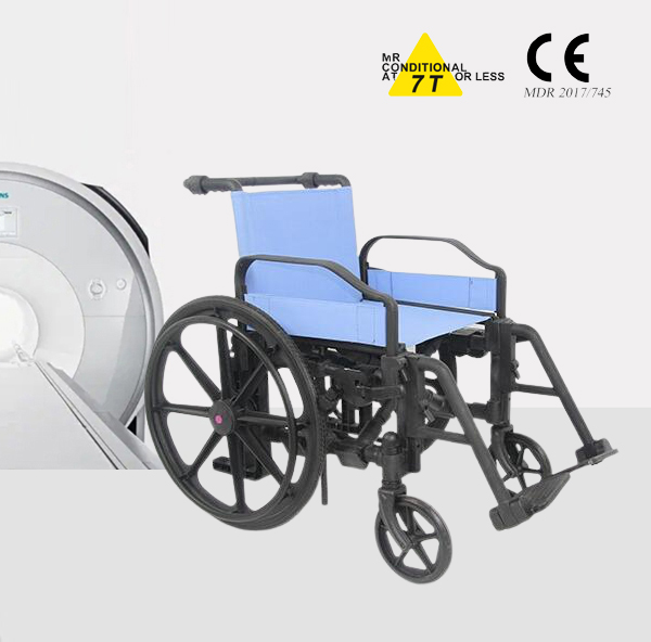 Nonmagnetic wheelchair for 3.0 Tesla MR equipment