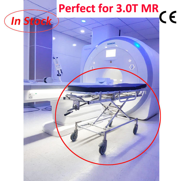 Height adjustable MRI compatible stretcher/ for 1.5T and 3.0T Simens, GE, PHILIPS
