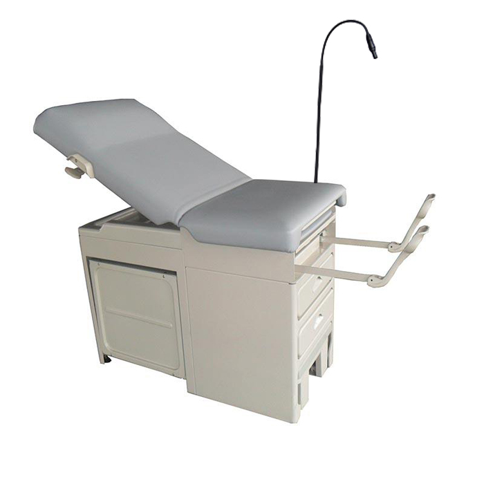 Manual gynecological table with drawers and lamp/ Midmark Ritter similar type 