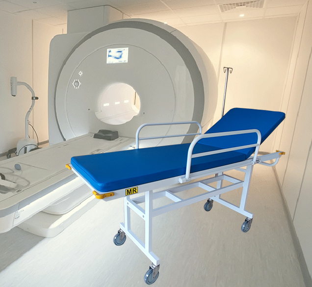 Aluminium alloy MRI compatible stretcher / MR conditional to 3.0 Tesla