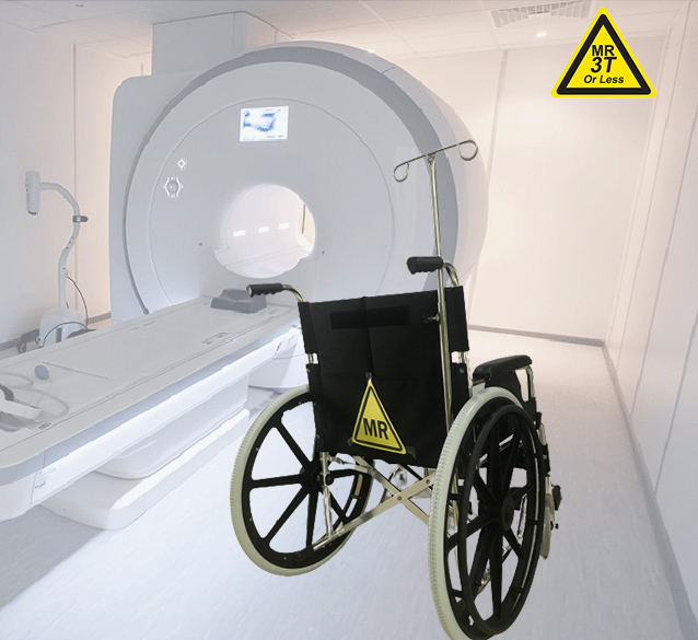 NON FERROMAGNETIC MRI WHEELCHAIR for 1.5T and 3.0T