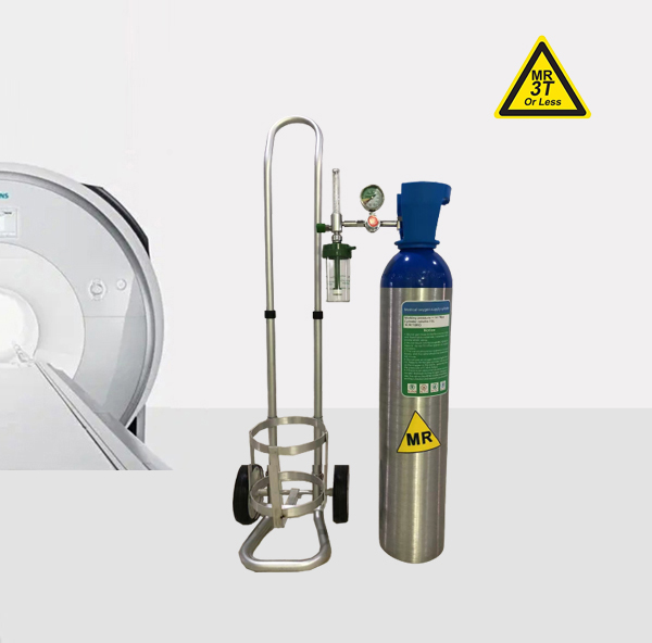 MRI Oxygen Cylinder with CGA 540 valve/ with flow meter and regulator / non-magnetic Oxygen cylinder for 1.5T and 3.0 Tesla