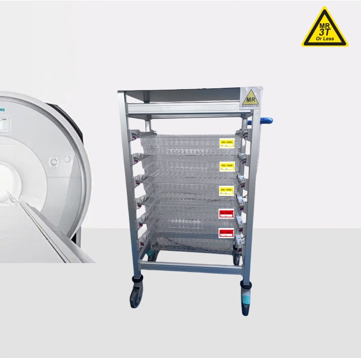 Non-magnetic medical trolleys for MR room use MR conditional to 1.5T and 3.0T