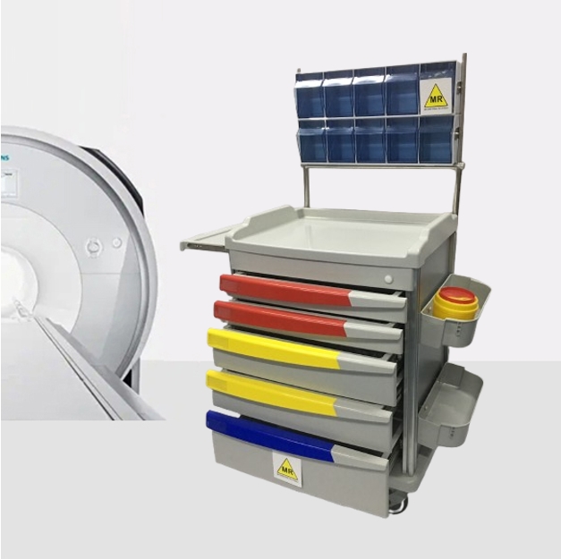 MRI Compatible Anesthesia Cart with Accessory Package, Five Drawers