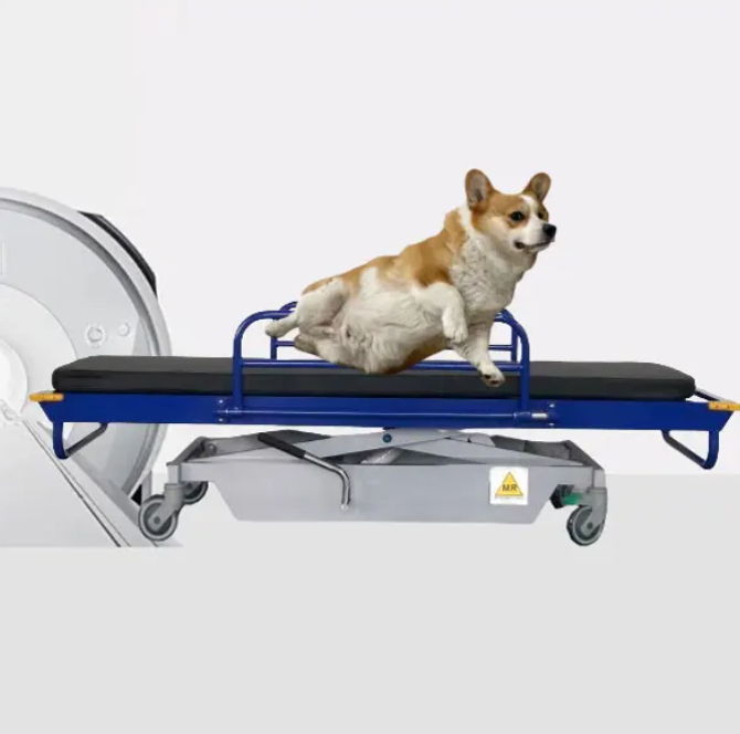 MR Safe Veterinary Trolley / MR Compatible to 1.5T and 3.0T/ Stretcher for Animal Use