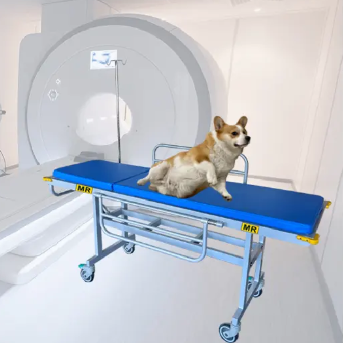 MRI Safe Veterinary Trolley/ Height Fixed Stretcher for Animal Use / for Veterinary Clinics / MR Conditional to 1.5T and 3.0T