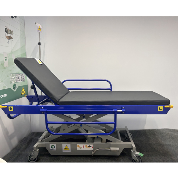 Anti magnetic height adjustable hydraulic MR stretcher trolley for MR use