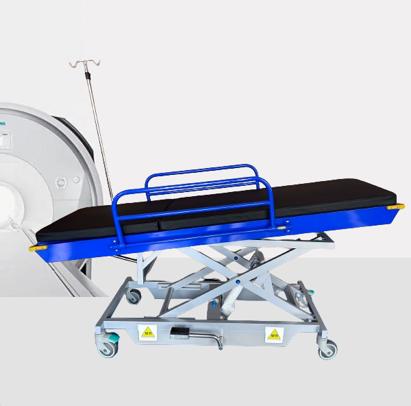 MRI Adjustable Height Stretcher Foot Operated for MR room use