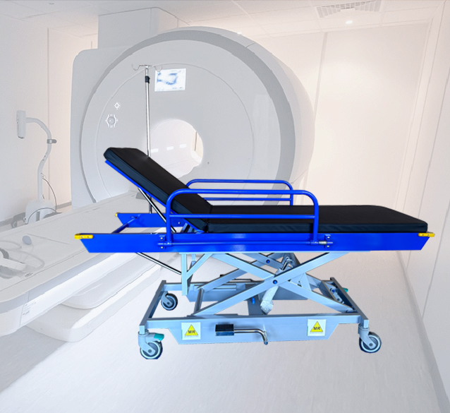 MRI Adjustable Height Stretcher Foot Operated for MR room use