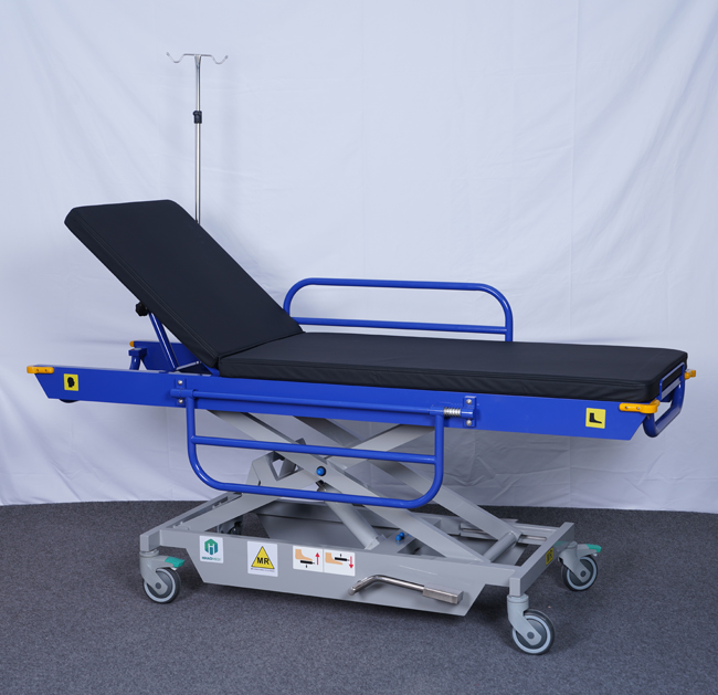 Non-magnetic hydraulic height adjustable stretcher trolley/ MR compatible/ suitable for 1.5T and 3.0T MR equipment
