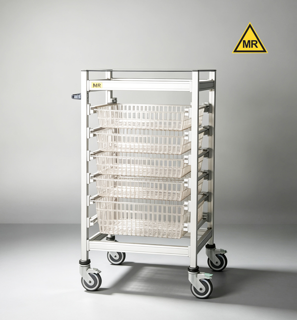 Non-magnetic medical trolleys for MR room use MR conditional to 1.5T and 3.0T