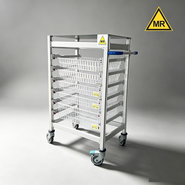 Non-magnetic medical trolleys for MR room use MR conditional to 1.5T and 3.0T